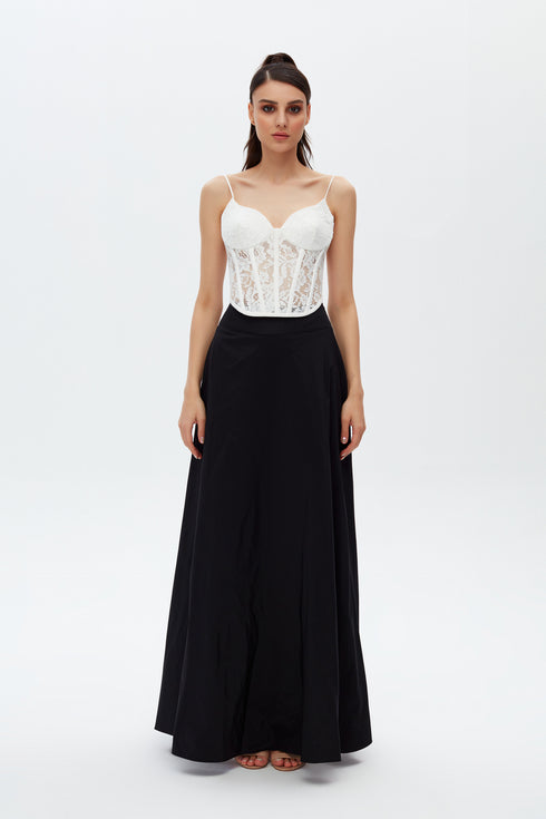 WHITE LACE CORSET CROP TOP
